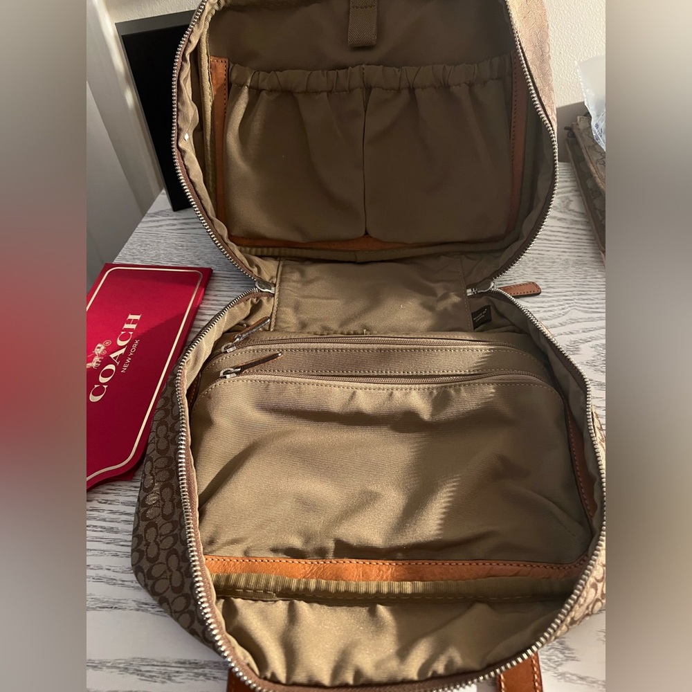 Coach Signature Brown and Tan cosmetic bag - Picture 3 of 3